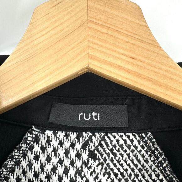 Ruti Houndstooth Zip Front Dress Sz 0/Small - Picture 3 of 5